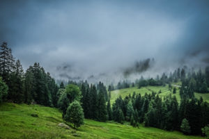 Cloudy mountains in the Alps Cloudy mountains in the Alps
